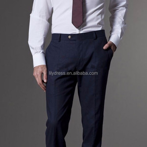 HD002 Abito da Uomo Blu Scuro <span class=keywords><strong>su</strong></span> <span class=keywords><strong>Misura</strong></span> con Due Bottoni, Completo da Sposo Slim Fit Realizzato <span class=keywords><strong>su</strong></span> <span class=keywords><strong>Misura</strong></span> - Product Image 4