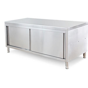 Mesa de trabajo de cocina de acero inoxidable, armario, mesa de cocina - Product Image 1