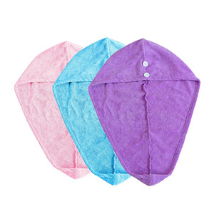 Serviette de <span class=keywords><strong>cheveux</strong></span> Super absorbante en <span class=keywords><strong>microfibre</strong></span>, 1 pièce, Ultra 2 boutons, pour femmes, séchage rapide, Anti-frisottis, emballage magique - Product Image 2