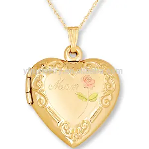 Ladies 925 Sterling Silver Mom Heart Locket Necklace