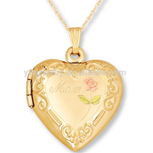 Nueva llegada señoras joyería 925 plata esterlina abierto mamá corazón foto medallón collar