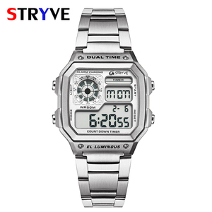 Tyststryve — <span class=keywords><strong>montre</strong></span> étanche <span class=keywords><strong>électronique</strong></span> multifonction pour hommes, nouveau design haut de gamme, affichage numérique, élégant, de sport - Product Image 4
