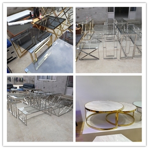 Bàn Cà Phê Hình Vuông Kính Hiện Đại Bán Chạy Với Đế Bằng Thép Không Gỉ Màu Vàng Hồng - Product Image 6