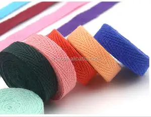 Woven Colored Cotton Twill Plain Bias Tape Ribbon Support Printed