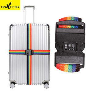 <strong>Personalised</strong> Customized PP Suitcase Belt <strong>Strap</strong> <strong>Luggage</strong> <strong>Strap</strong> With Combo Lock - Product Image 1