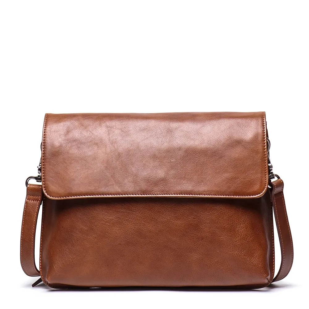Genuine leather custom messenger bag leather sling bag