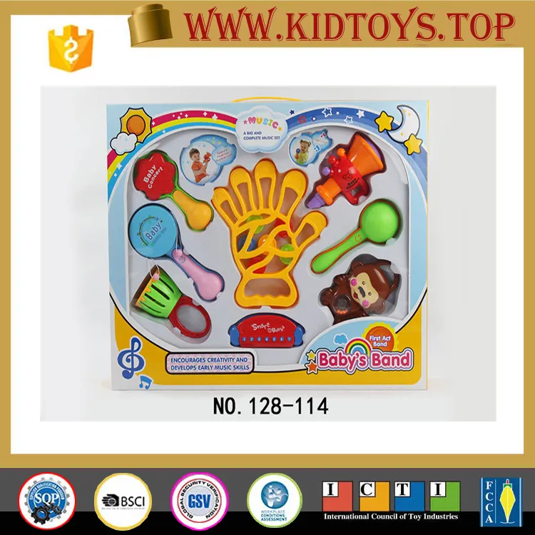 Забавные 10 шт. красочные различные формы детские пластиковые погремушки для ручной колокольчик Игрушка
