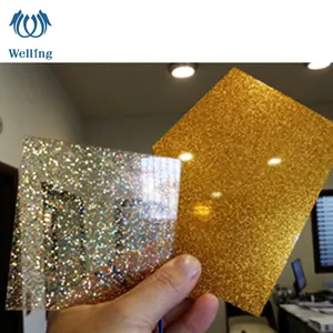 וולינג מפעל זול אקריליק 3 מ"מ זהב גליטר אקריליק גיליון גיליונות