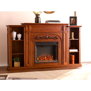 <span class=keywords><strong>Chimenea</strong></span> Eléctrica Grande con <span class=keywords><strong>Calefactor</strong></span>, para <span class=keywords><strong>Chimenea</strong></span>, Acabado en Nogal Pulido - Product Image 1