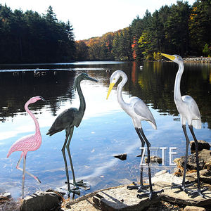 Décoration de jardin rose statue en laiton bronze sculpture de flamingo - Product Image 6