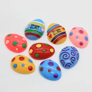 100pcs/lot Resin Cabochons Accessories Kawaii Resin Easter Egg Flat Back Resin Crafts 21*28mm