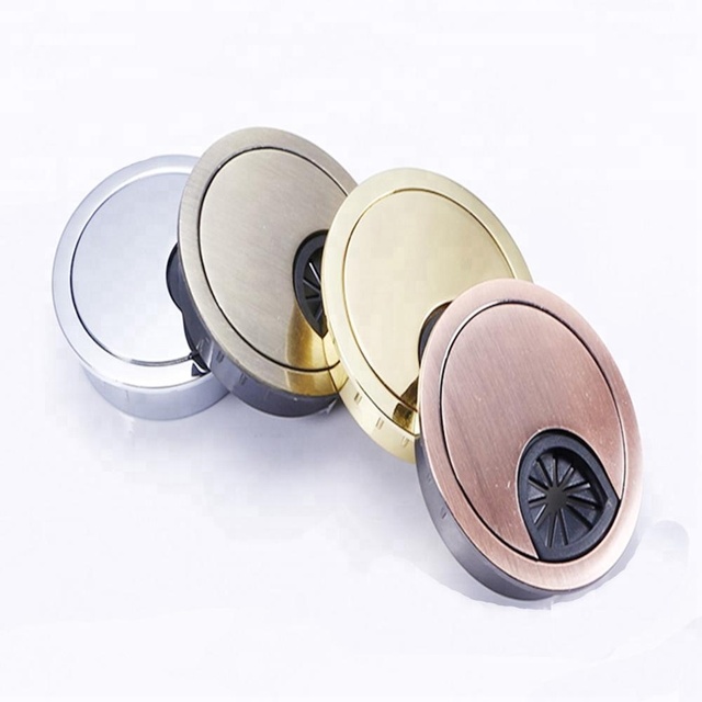 Zinc Alloy Computer Desk Metal Grommets Wire Cable Hole Round Cover for Office  Desk