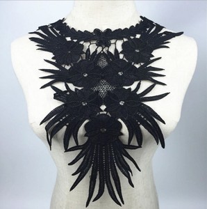 Collier de cou de dentelle de <span class=keywords><strong>crochet</strong></span> de broderie de 100% coton <span class=keywords><strong>pour</strong></span> la coutume de vêtement - Product Image 2
