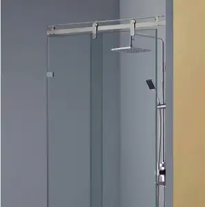 Paslanmaz çelik çerçevesiz duş ekran sürgülü kapı rulo 30*10mm kare tüp
