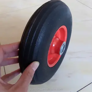 9 inch solid rubber powder wheel with metal rim