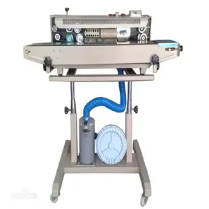 Máquina de selagem automática de filme, nivelador de ar para batatas fritas, selador de banda, máquina de selagem inchada para alimentos, DBF-1000