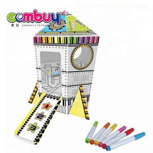 Zeichnen von Raketen-Häusern Spielzeug Graffiti Kinder DIY Kritzel-Sets aus Pappe - Product Image 4