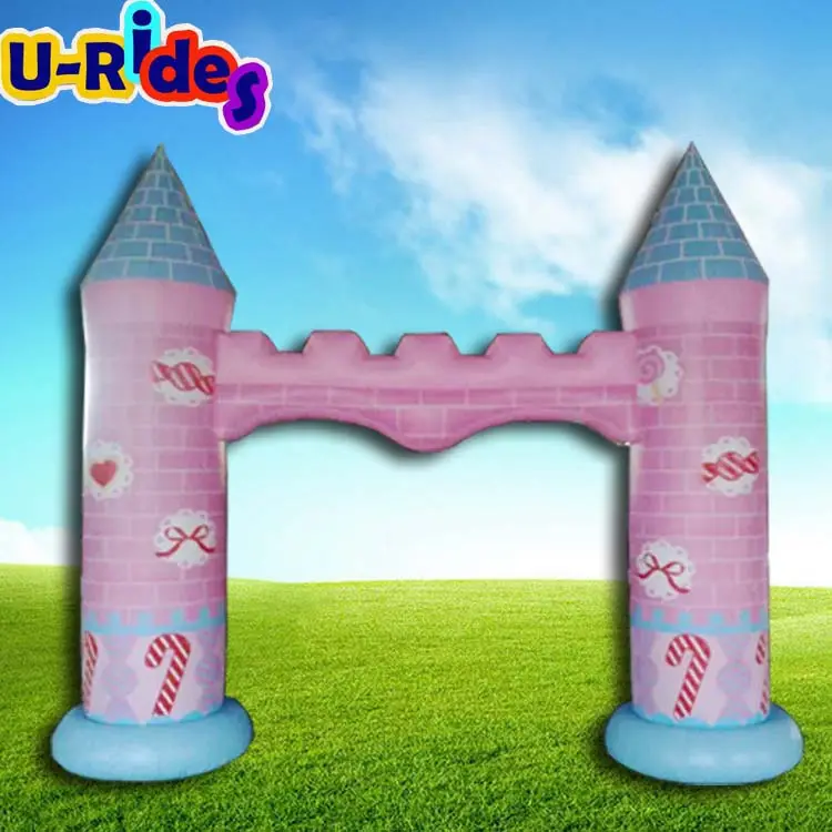 Bán buôn in kỹ thuật số màu hồng quà Tặng Kẹo vòm sự kiện ngọt ngào bên trang trí Inflatable lâu đài cổng tò vò cho Trampoline mệnh