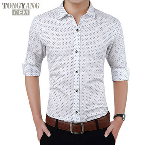 Camicia TONGYANG OEM Moda Uomo Slim Fit Manica Lunga Camicia a <span class=keywords><strong>Pois</strong></span> Casual da Uomo Taglie Forti Diversi Colori - Product Image 2