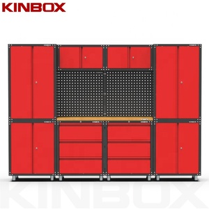 Kinbox 11ชิ้น Modular ตู้โรงรถฮาร์ดแวร์ตารางการทำงานสำหรับการจัดเก็บเครื่องมือ - Product Image 4