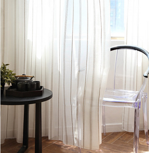 Rideau look de lin 100% Polyester, tissu pur pour le salon, vente en gros - Product Image 3