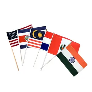 2023 yeni ürün en çok satan toptan özelleştirilmiş tüm ülke el düzenlenen küçük ulusal bayrak