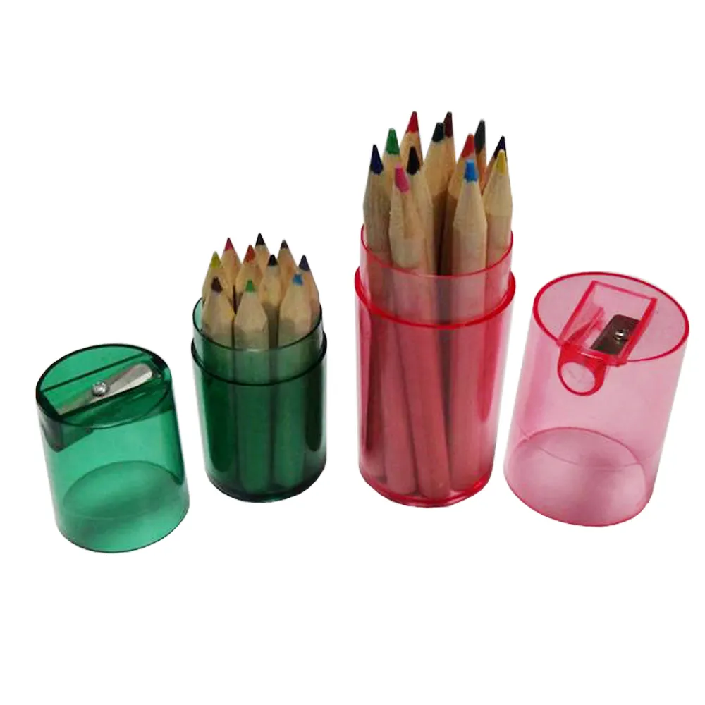 Golf su renkli kalemler çocuk çizim boyama sanat kiti takım ahşap renk kalemler sıcak satış 12 adet özel Logo HART yuvarlak