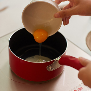 16cm Aluminum <strong>Nonstick</strong> Ceramic <strong>Saucepan</strong> with Double Bottom Glass Lid and Bakelite Handle for Home Cooking - Product Image 4