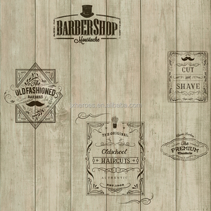 Impermeabile In Legno Naturale Effetto Carta Da Parati per Barbiere - Product Image 5