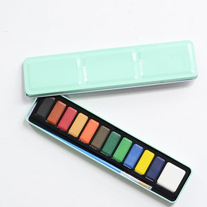12 colores acuarela pintura extra cepillo de pintura en viajes de Metal <span class=keywords><strong>caja</strong></span> de la lata - Product Image 3