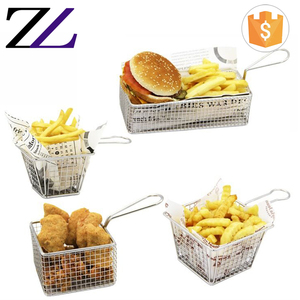 Fast food ristorante accessori per la vendita perforato <span class=keywords><strong>metallo</strong></span> frittura ala di pollo pane display mini filo patatine fritte che serve cestini - Product Image 2