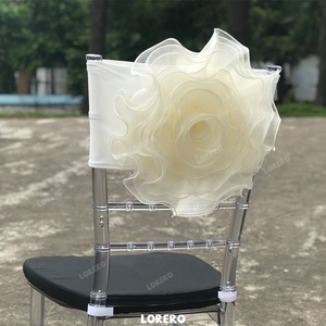 Housse <span class=keywords><strong>de</strong></span> <span class=keywords><strong>chaise</strong></span> en mousseline élastique romantique pour décoration <span class=keywords><strong>de</strong></span> <span class=keywords><strong>mariage</strong></span>, vente en gros, pour nœuds <span class=keywords><strong>de</strong></span> <span class=keywords><strong>chaise</strong></span> - Product Image 2
