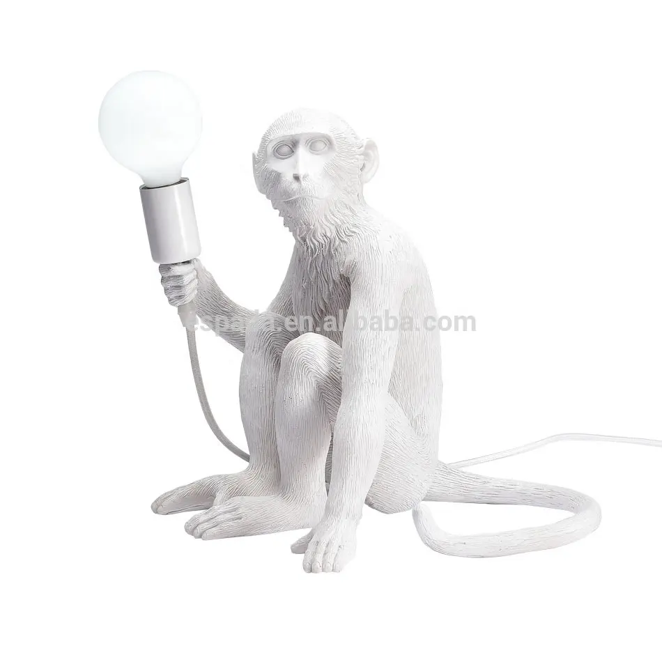 Lampe De Table Hand Painted Lampara De Mesa Decoracion Monkey Lamp Sitting Table Light