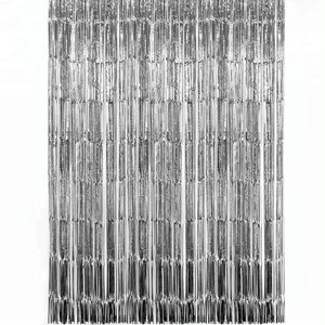 Commercio all'ingrosso di Grandi Dimensioni <span class=keywords><strong>Oro</strong></span> <span class=keywords><strong>Argento</strong></span> Festa di Nozze Sfondo Parete Frangia Foglio di Tinsel Tenda - Product Image 1