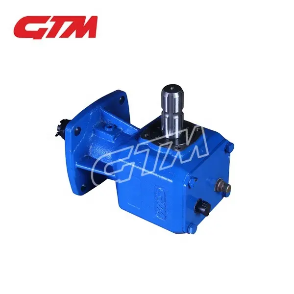 GTM Gear Box Sudut Kanan, Pengurang Kecepatan untuk Pertanian Mendukung Pesanan OEM