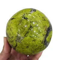 Esfera de cristal polido verde opala natural, esfera cristal polido