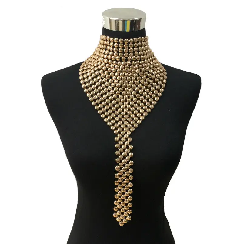 Ethnic Style Bubble Alloy Statement Necklaces Long Tie Shape Big Pendants Vintage Necklaces Pendants Women Jewelry Wholesale