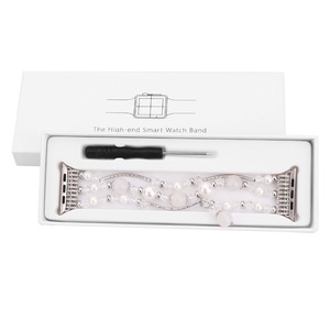 Élastique Stretch Pour iWatch Sangle Bande De Remplacement Faux <span class=keywords><strong>Perle</strong></span> Naturel Agate Pierre <span class=keywords><strong>Bracelet</strong></span> pour <span class=keywords><strong>Apple</strong></span> Montre 1 2 3 - Product Image 6