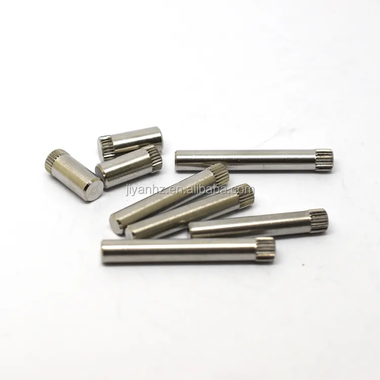 Mesin CNC presisi tinggi bagian CNC Knurled Pin adaptor poros runcing 1 buah kotak karton alami OEM kustom aluminium