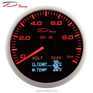 60mm 4in1 Kit Plus OLED <span class=keywords><strong>Digital</strong></span> <span class=keywords><strong>DC</strong></span> Volt Medidor Medidor De Pressão De Óleo 12V medidor de Água medidor de Temperatura do Óleo sensor de temperatura Auto Racing Calibre