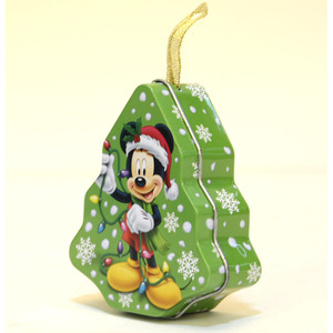 Small Tin Box Festival Packaging 3D Mickey Mouse Pattern Small Tin Box For Christmas Decoration Tin In Tree Shape Christmas Tins For Candy