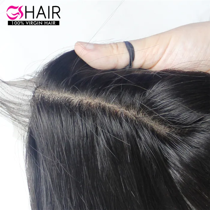 GShair Wholesale Top Grade Silk Base Closure,Brazilian Human Hair Body Wave/Silky Straight Wave 4x4 Silk Closure