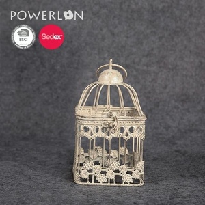 <span class=keywords><strong>Cage</strong></span> à oiseaux en métal blanc créatif, 1 pièce, décorative, pour mariage, Pots de fleurs, planteuses sur Stand - Product Image 2