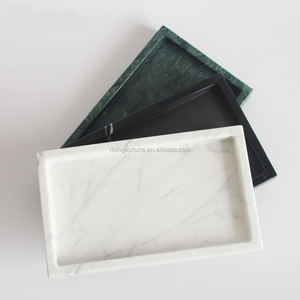 Hotsale đá tự nhiên tùy chỉnh thiết kế hình chữ nhật Vanity nhà bếp phòng tắm lưu trữ Organizer đá cẩm thạch trang trí nội thất Tabletop khay - Product Image 1