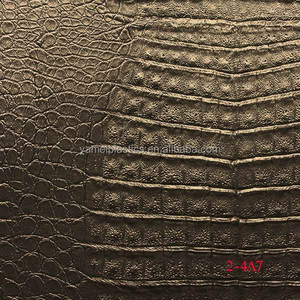 Cuero Sintético de PVC Color Metal Perlado con Textura de Cocodrilo para Decoración del Hogar <span class=keywords><strong>y</strong></span> Tapicería - Product Image 2