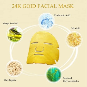 <span class=keywords><strong>Masque</strong></span> facial Anti-vieillissement et <span class=keywords><strong>hydratant</strong></span>, 100 pièces, de très bonne qualité, en or 24K, pour Spa - Product Image 4