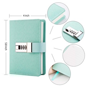 Carnet personnel secret en cuir PU A5 2026, journal relié rigide avec serrure à code, classeur budgétaire pour l'école ou en cadeau - Product Image 5