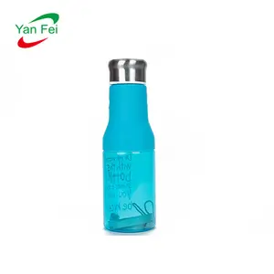 Botella de agua portátil para deportes al aire libre, botella deportiva de plástico transparente con capacidad de 550ml, no aplicable para ebullición de zumo de limón y fruta