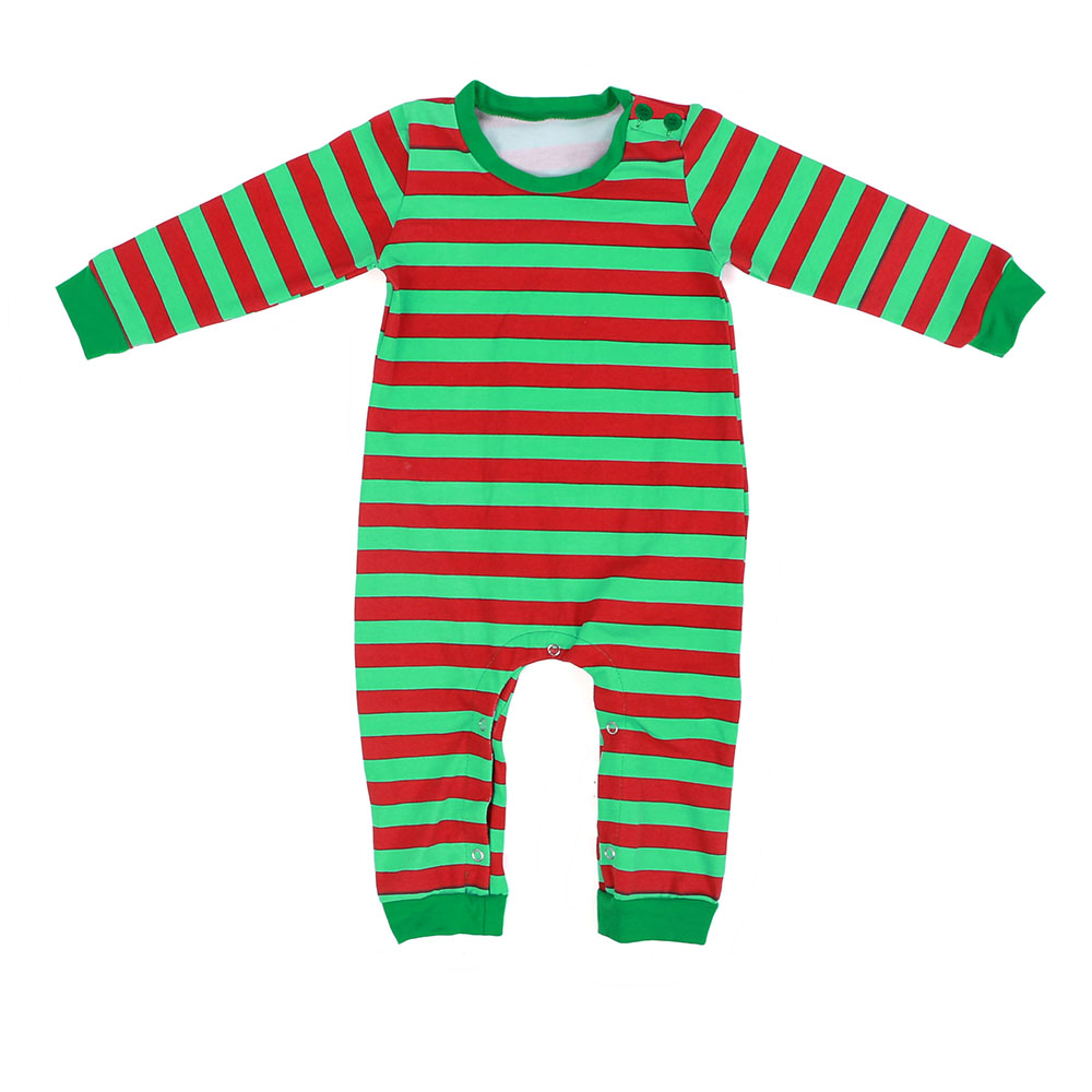 Бутик хлопок ткань зеленый и красный полосатый детская одежда с длинным рукавом детские ползунки