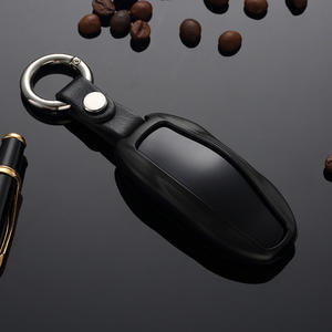 <span class=keywords><strong>Porte</strong></span>-clés en cuir en alliage d'aluminium argenté chaud pour 2018 2019 modèle 3 modèle S avec boîte-cadeau de plongeur d'équipage - Product Image 3